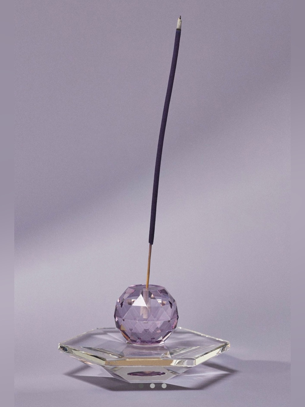 Anthropologie Cut Glass Incense Holder Light Purple